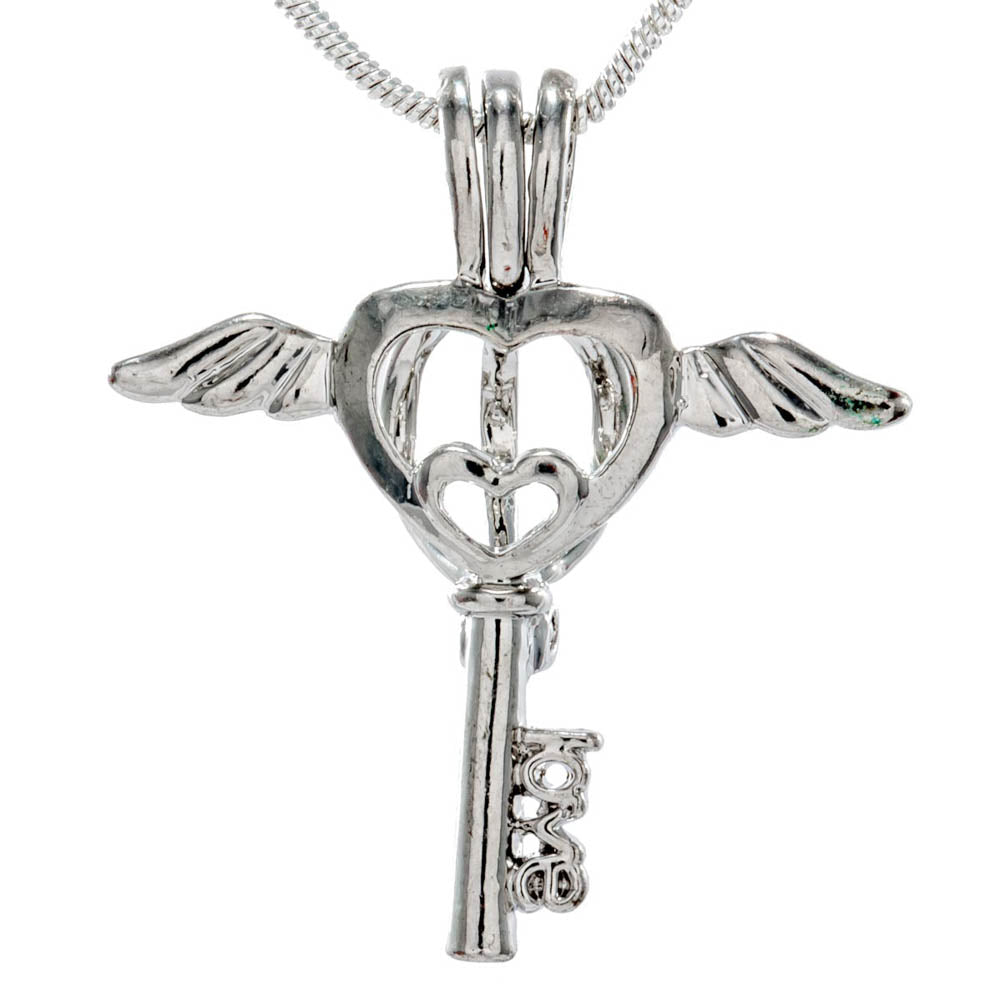 Cage Pendant Silver Plated - Love Wing Key