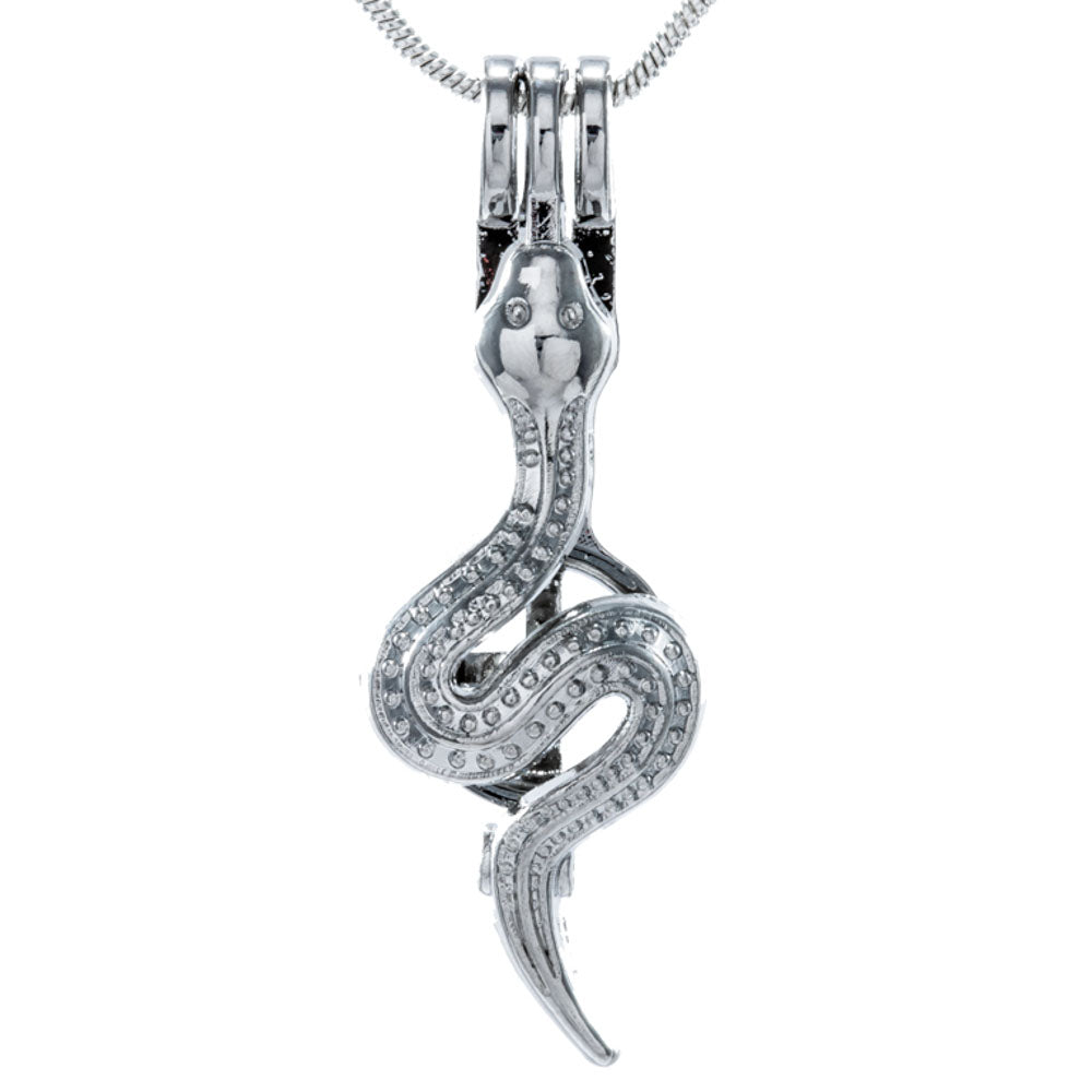 Cage Pendant Silver Plated - Snake