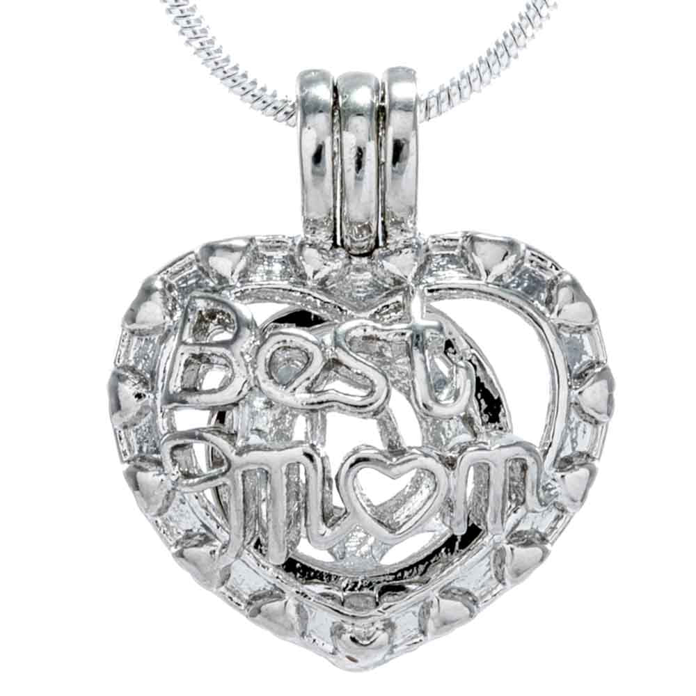 Cage Pendant Silver Plated - Best Mom