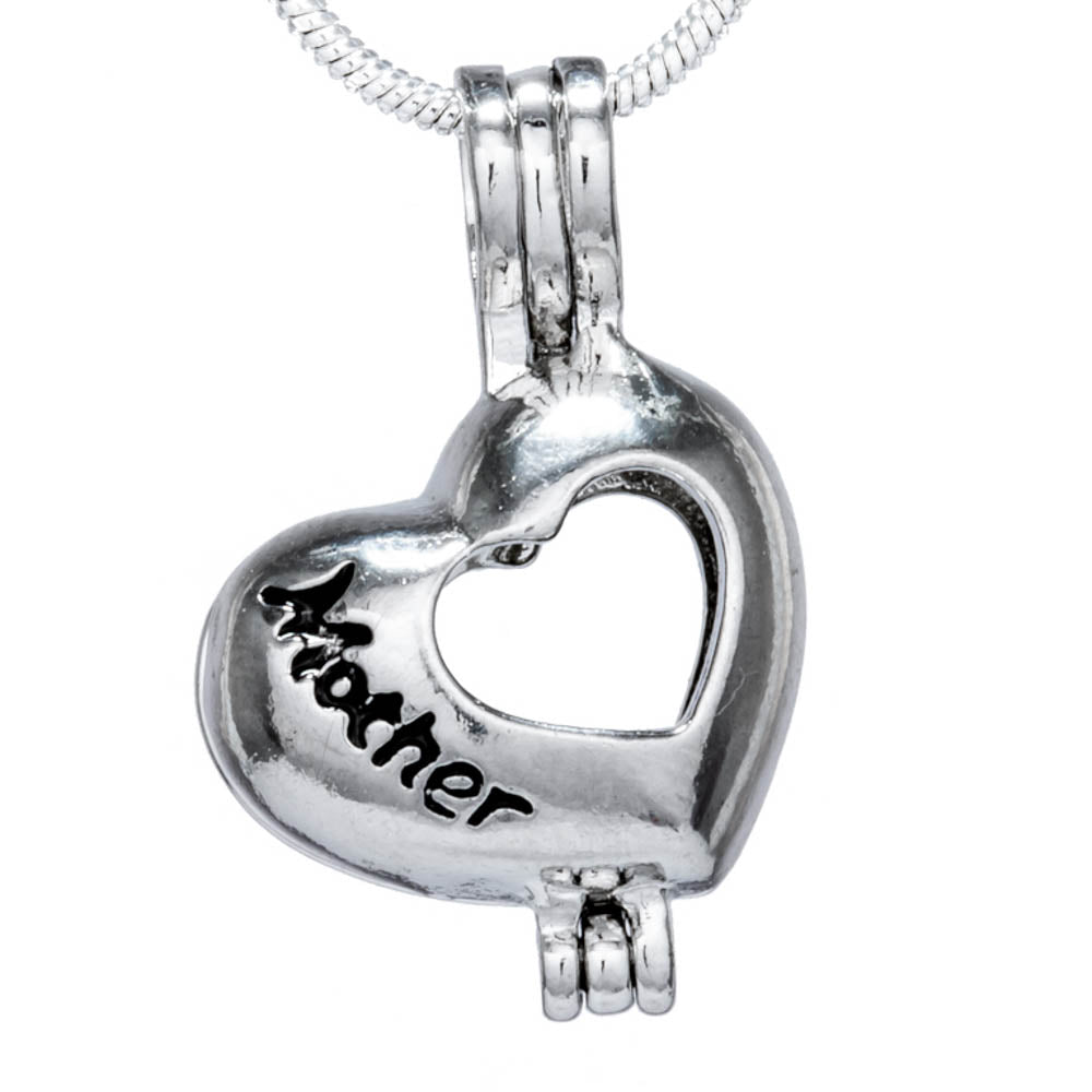 Cage Pendant Silver Plated - Mother Heart