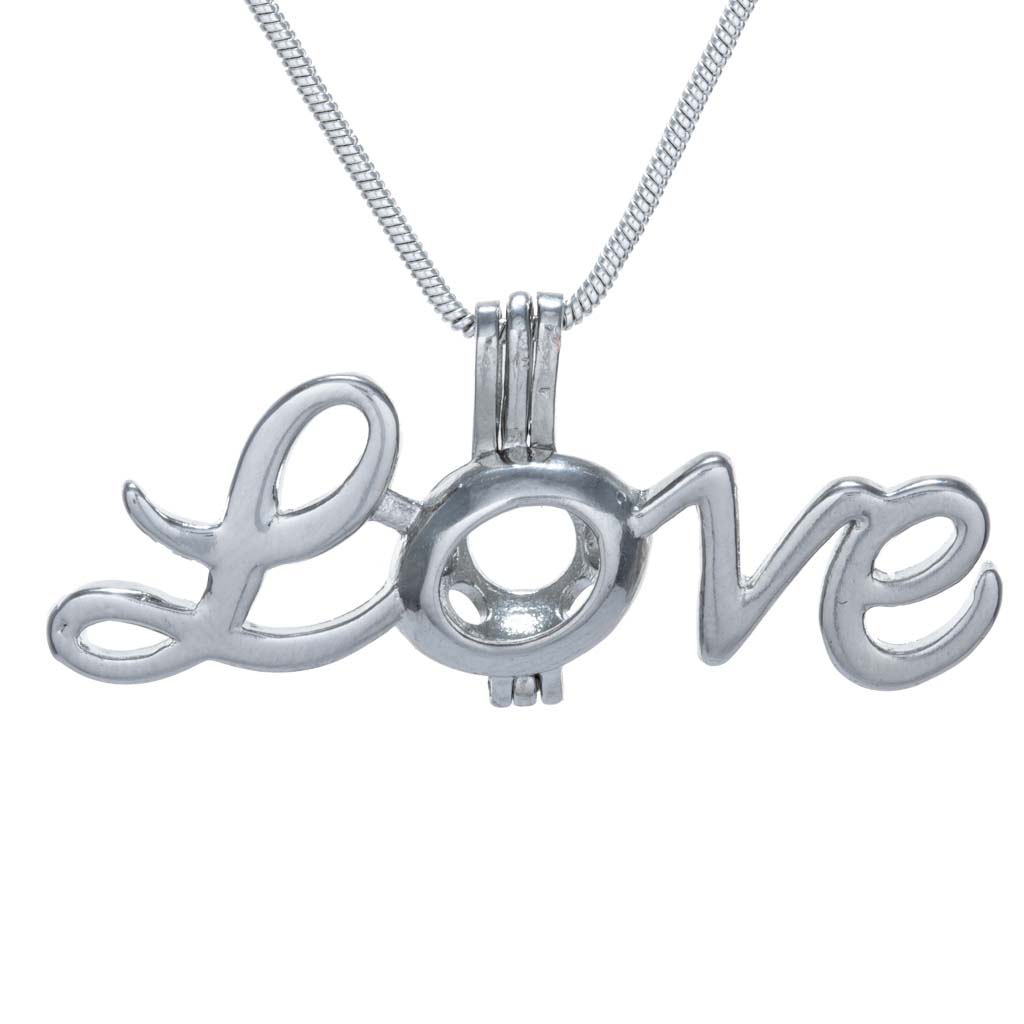 Cage Pendant Silver Plated - Love