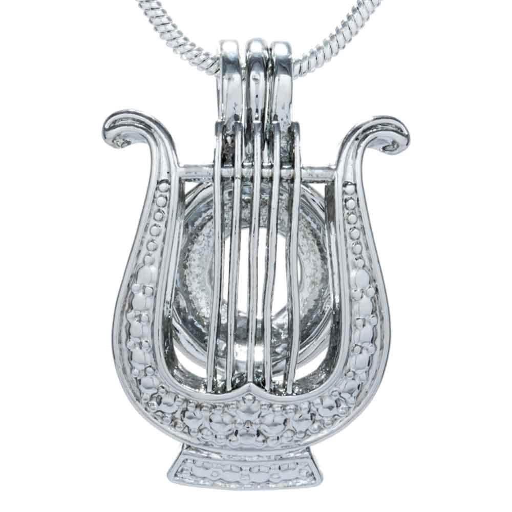 Cage Pendant Silver Plated - Harp