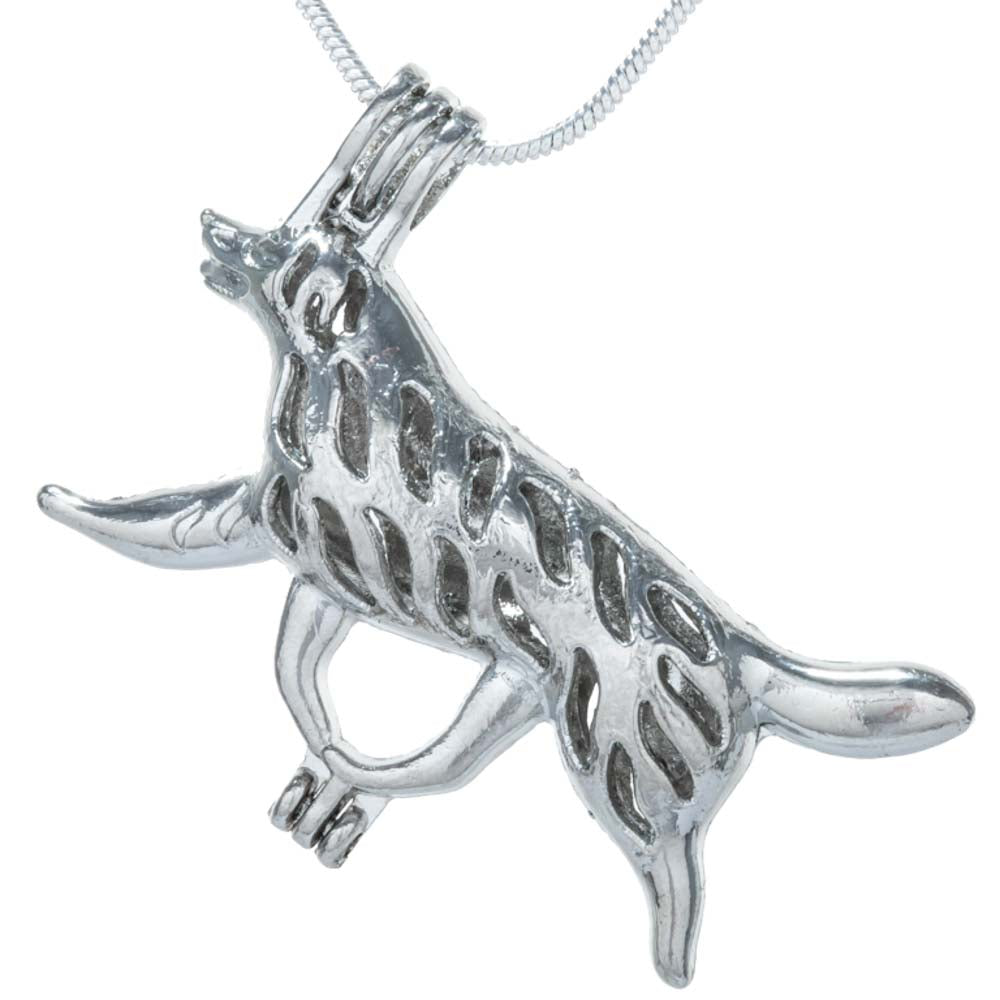 Cage Pendant Silver Plated - Walking Dog