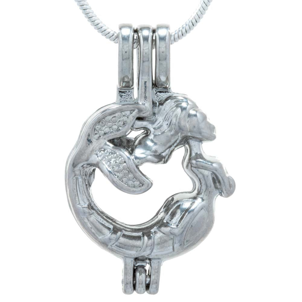 Cage Pendant Silver Plated - Circle Mermaid