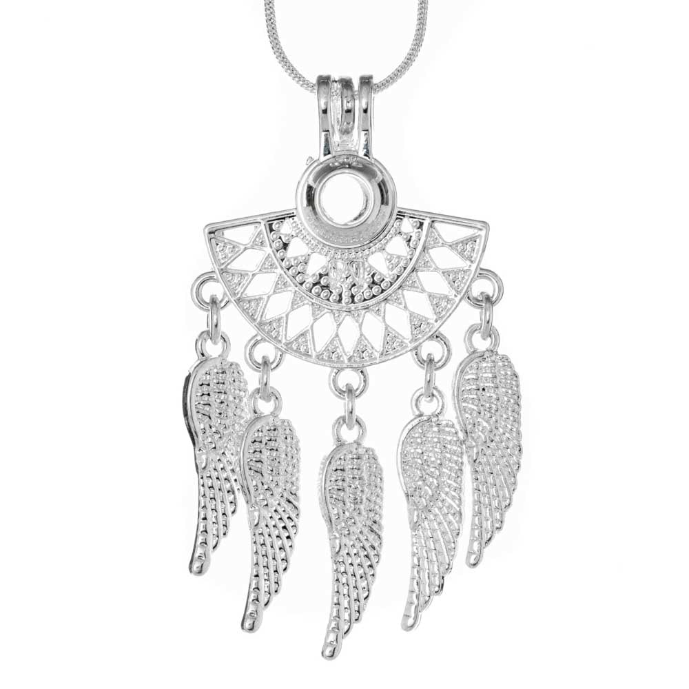 Cage Pendant Silver Plated - Dreamcatcher Tribal