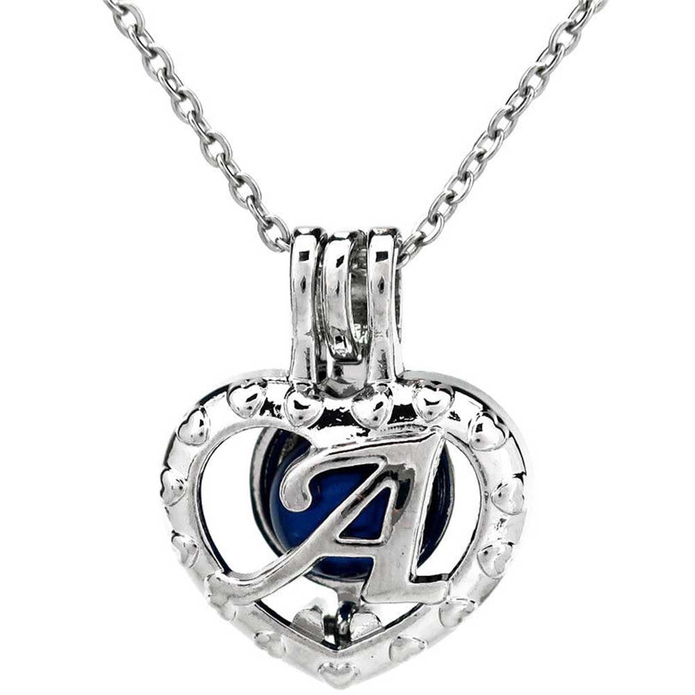 Cage Pendant Silver Plated - Letter A