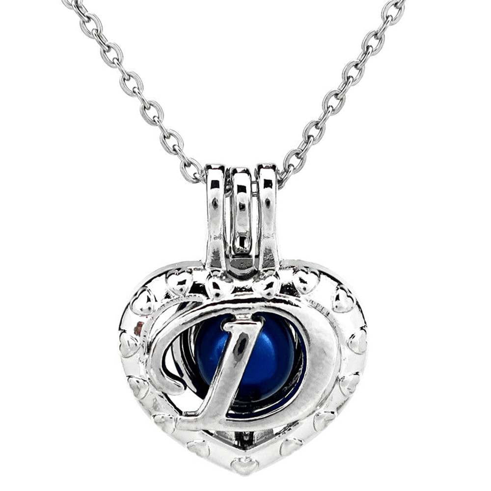 Cage Pendant Silver Plated - Letter D