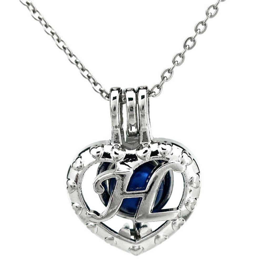 Cage Pendant Silver Plated - Letter H