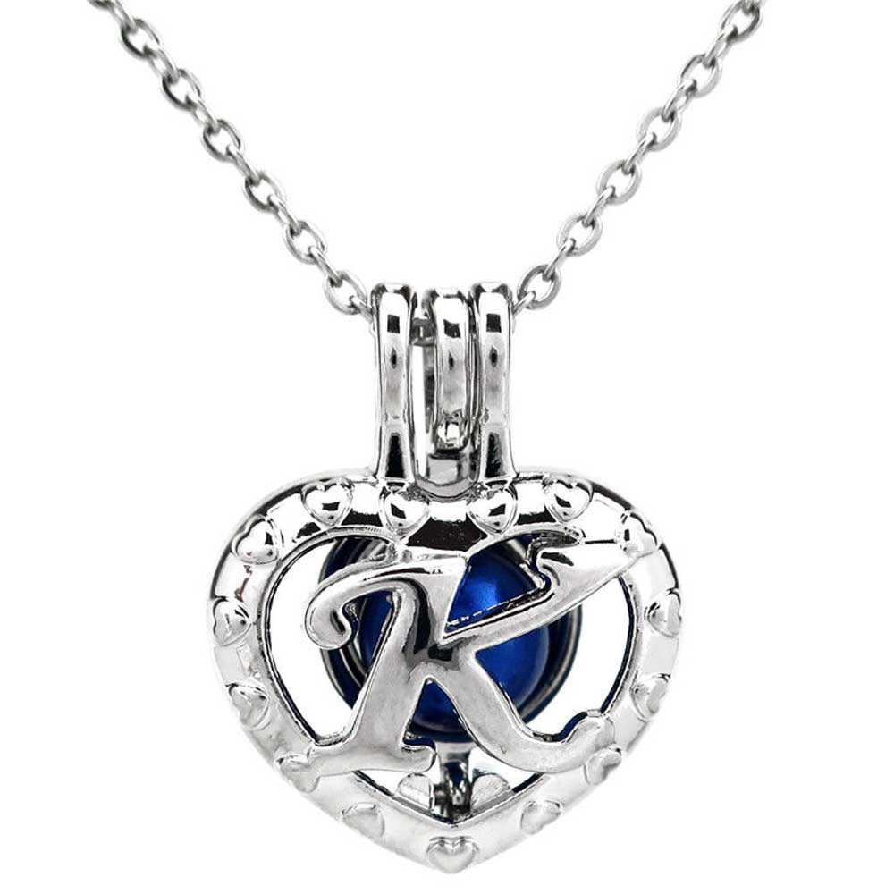 Cage Pendant Silver Plated - Letter K