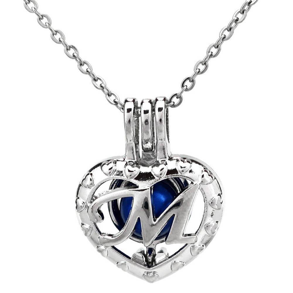 Cage Pendant Silver Plated - Letter M