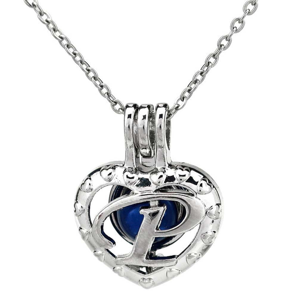 Cage Pendant Silver Plated - Letter P