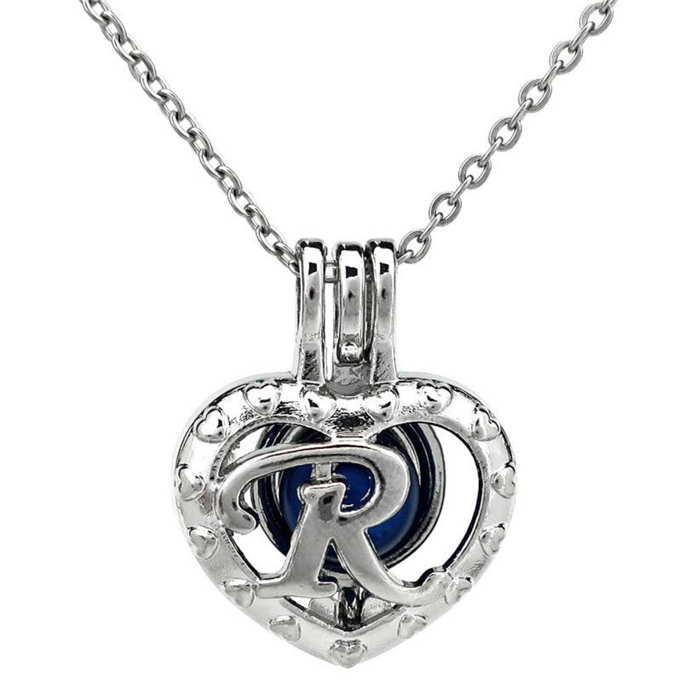 Cage Pendant Silver Plated - Letter R