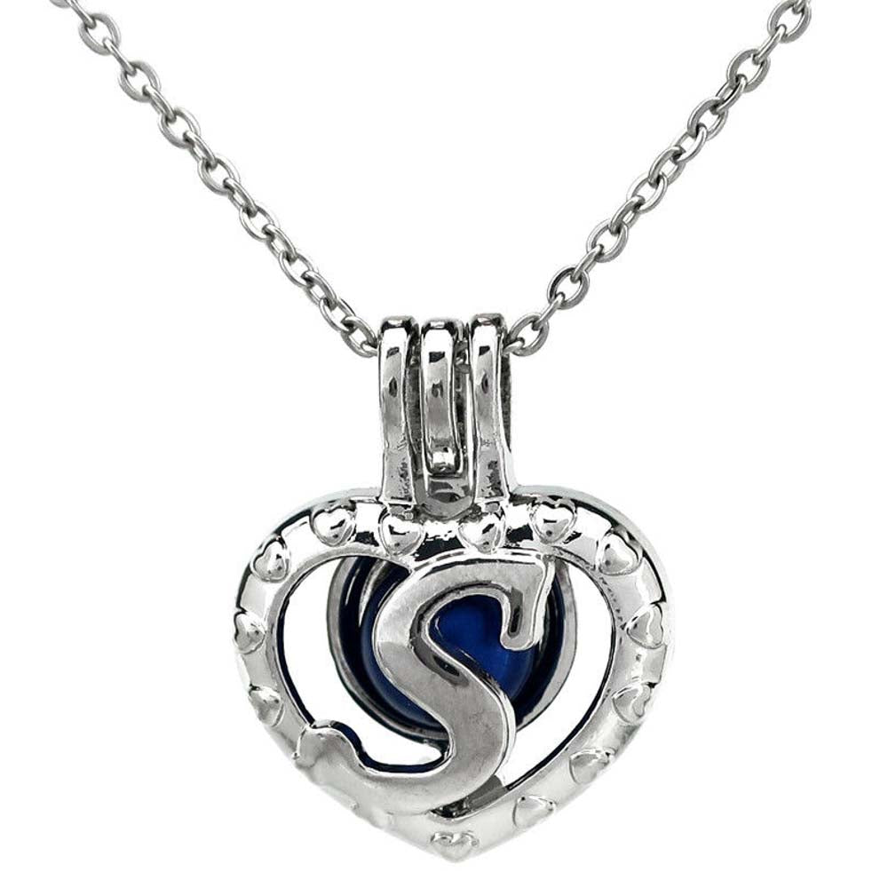 Cage Pendant Silver Plated - Letter S