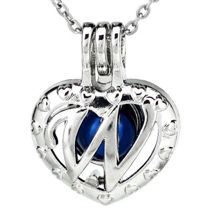 Cage Pendant Silver Plated - Letter W