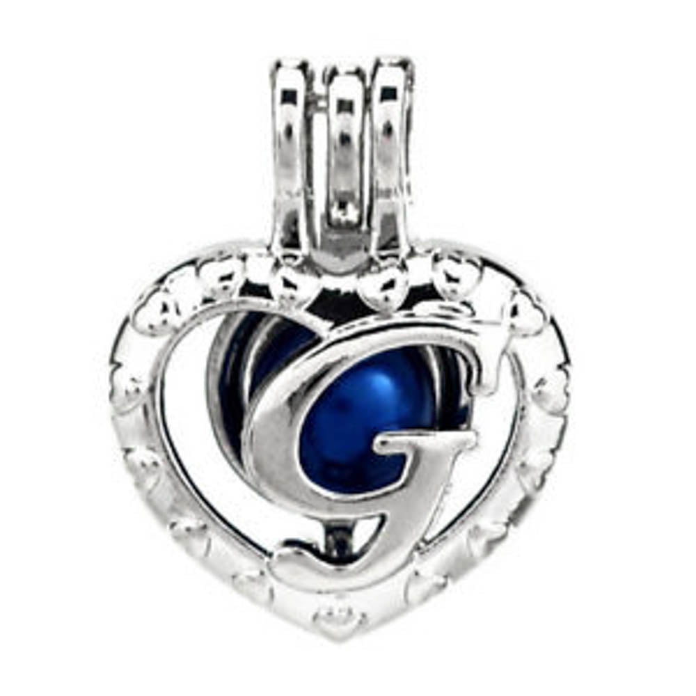 Cage Pendant Silver Plated - Letter G