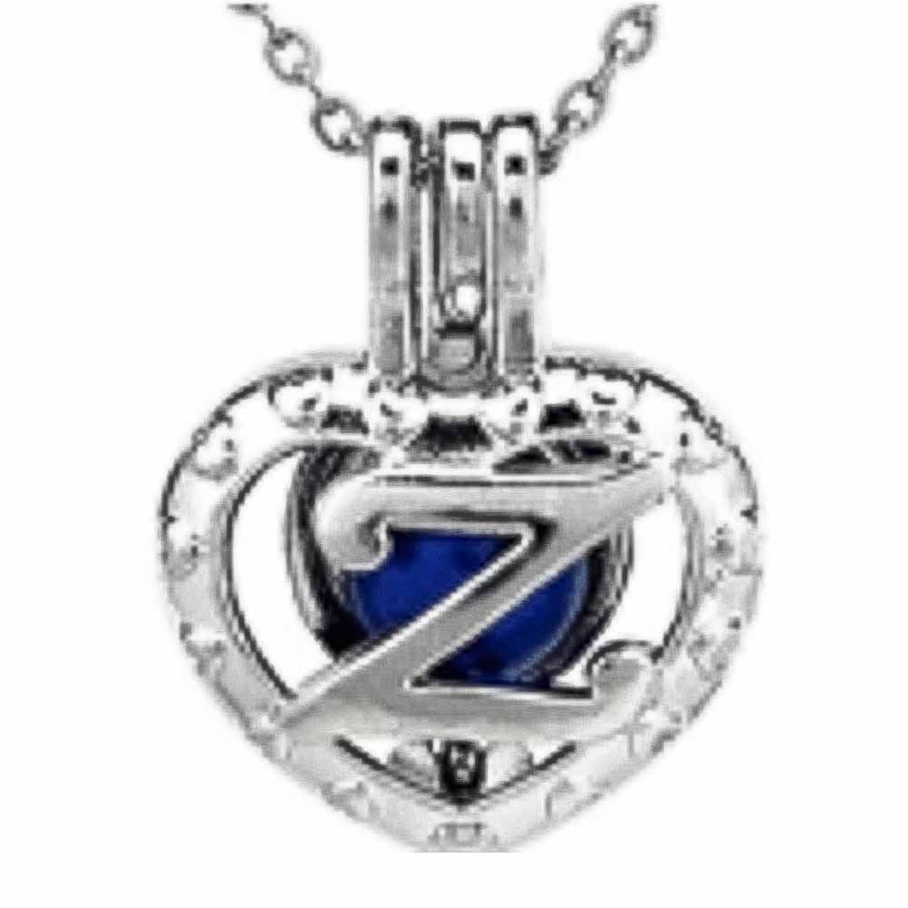 Cage Pendant Silver Plated - Letter Z