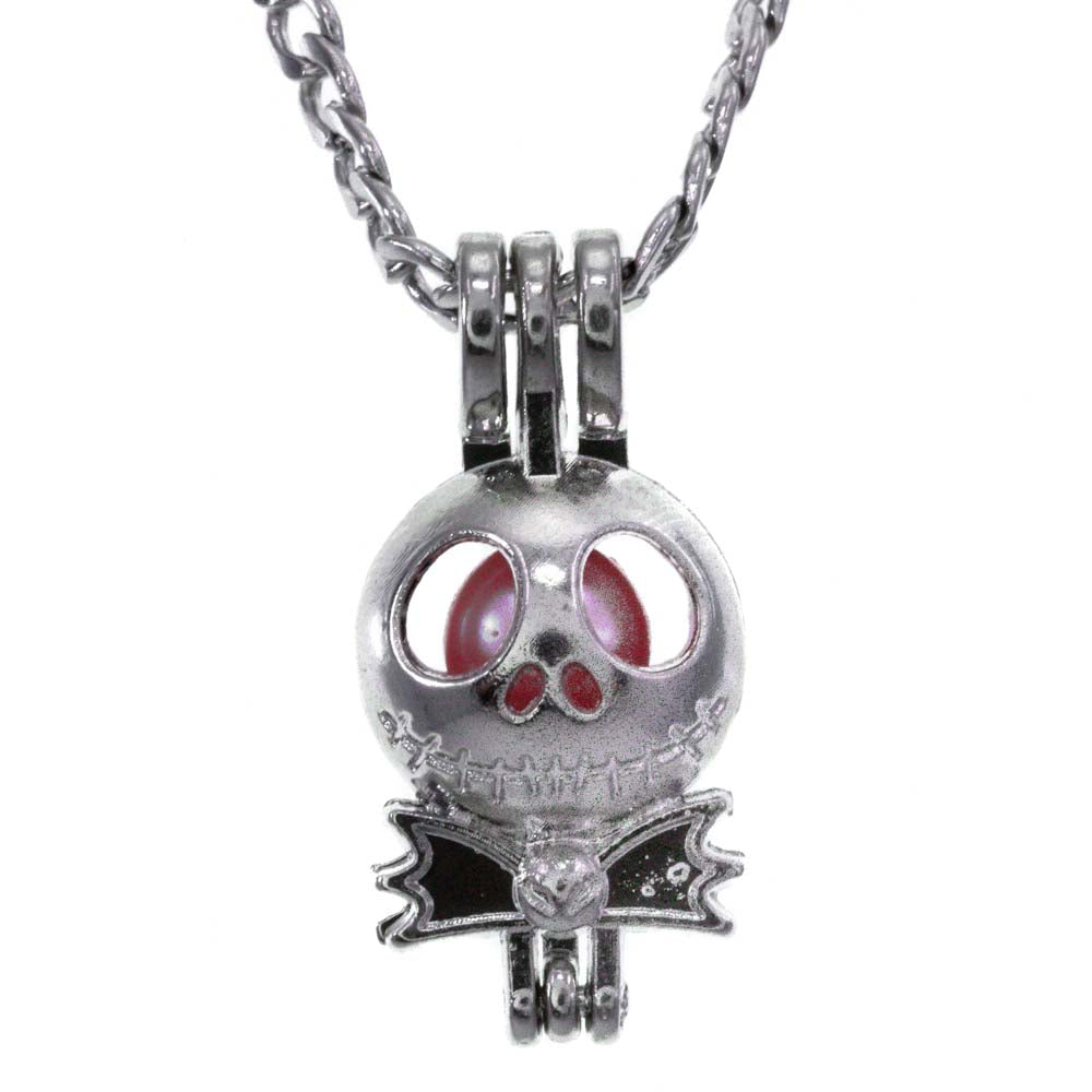 Cage Pendant Silver Plated - Nightmare Before Christmas Jack Skellington Bow Tie