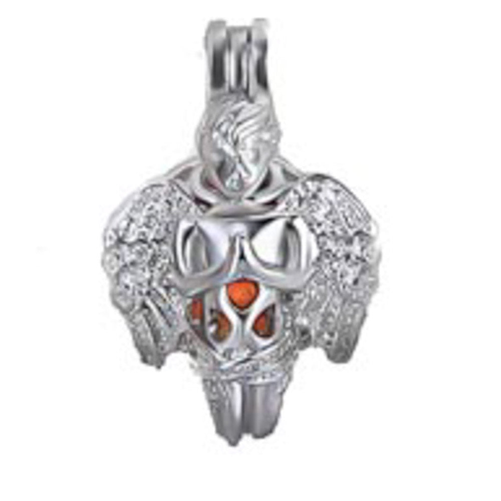 Cage Pendant Silver Plated - Praying Angel