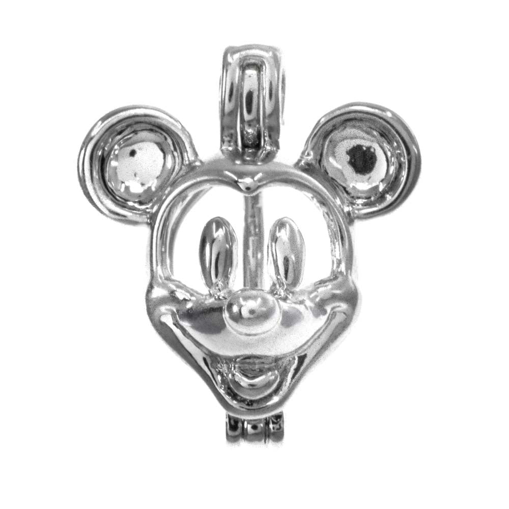 Cage Pendant Silver Plated - Mouse Happy Face