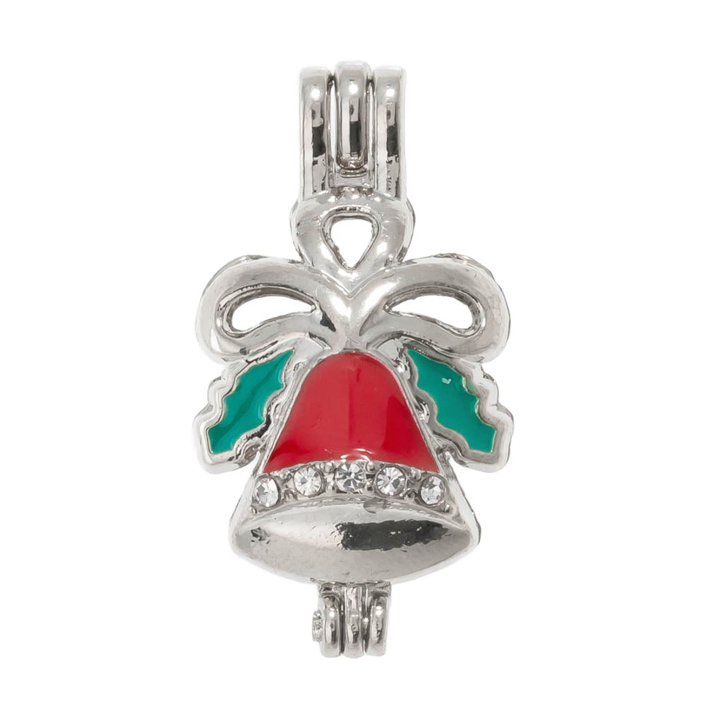 Cage Pendant Silver Plated - Christmas Bell Missile Toe