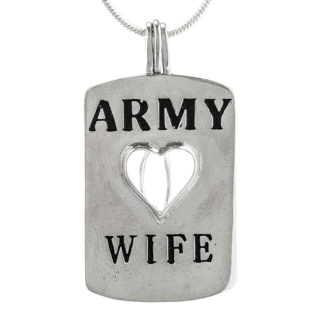 Cage Pendant 925 Sterling Silver - Army Wife