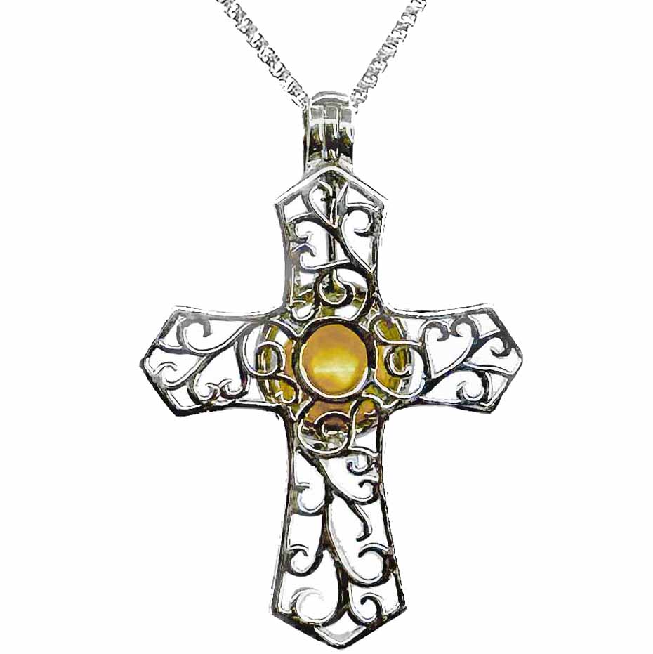Cage Pendant 925 Sterling Silver - Large Filigree Cross