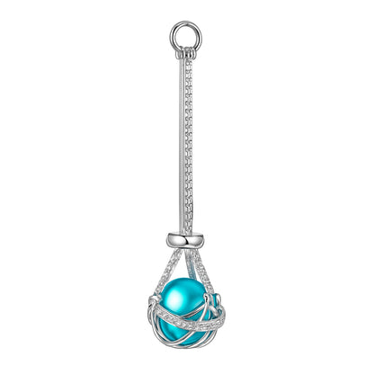 Cage Pendant 925 Sterling Silver - Pearl Cradle Basket ½” x ¼”