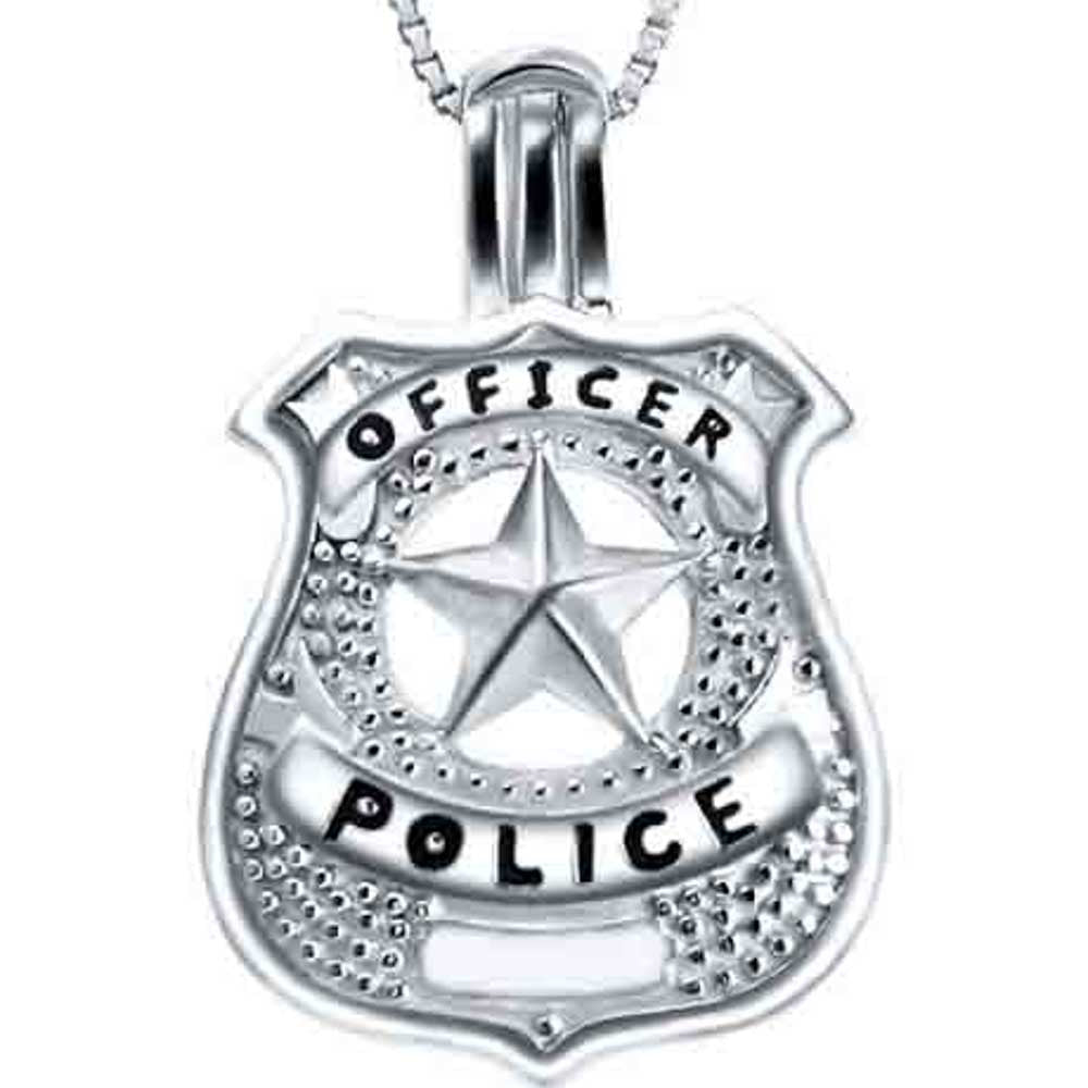 Cage Pendant 925 Sterling Silver - Police Badge