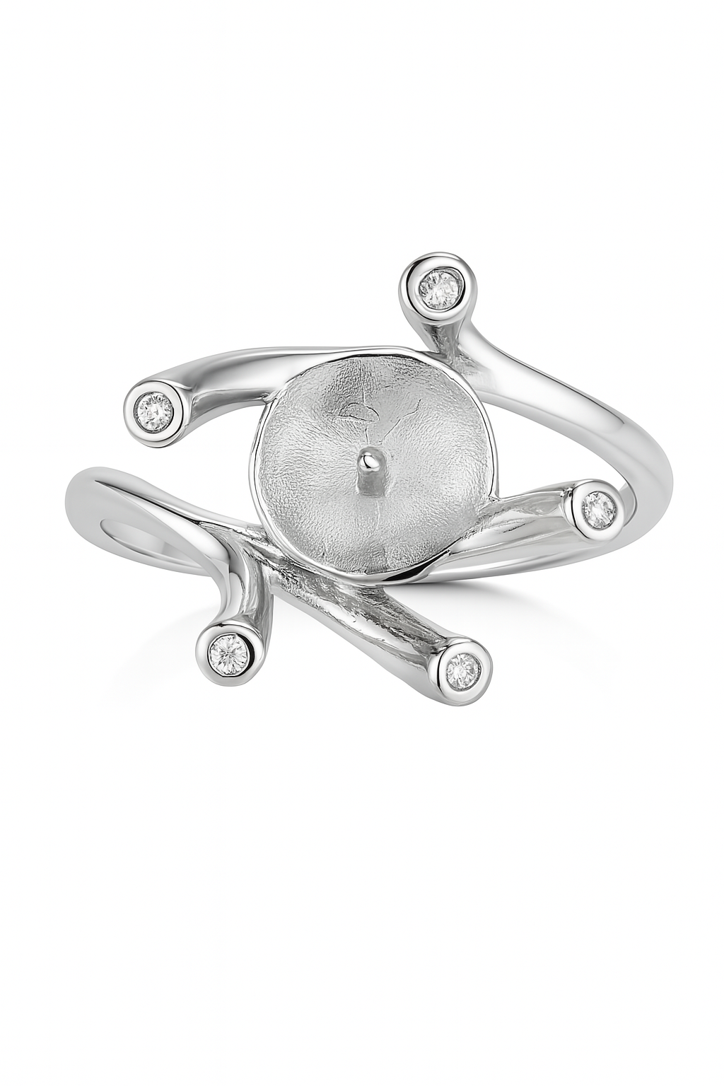 DIY Mount Adjustable Ring - 925 Sterling Silver Starburst Halo Edison Ring