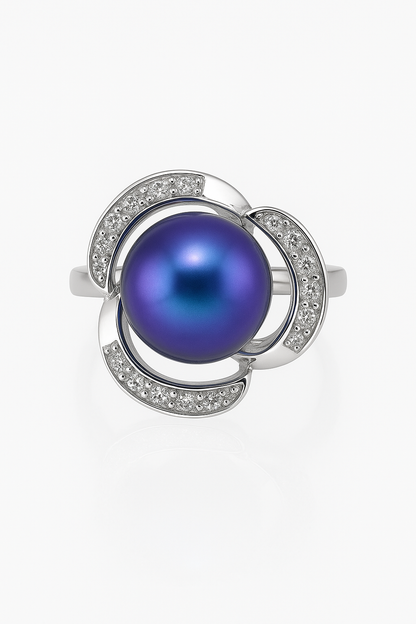 Anillo Ajustable de Montura .925 Corazón de Diamantes de Imitación