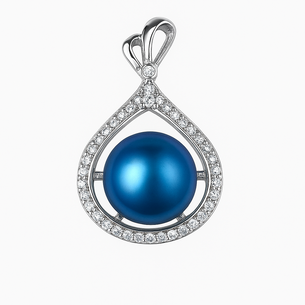 DIY Mount Pendant - 925 Sterling Silver Radiant Halo Fits Edison Pearls