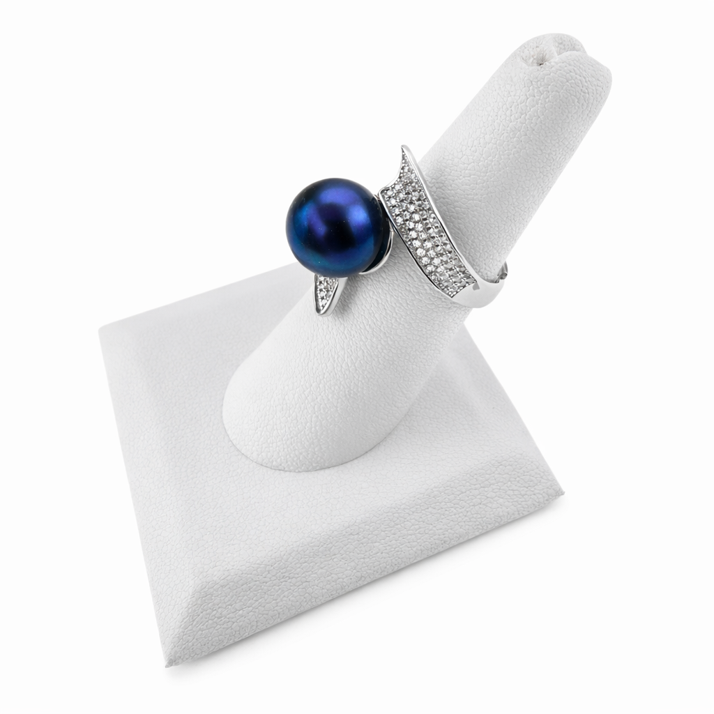 Anillo Ajustable Mount Plata de Ley .925 Triple banda con pedrería