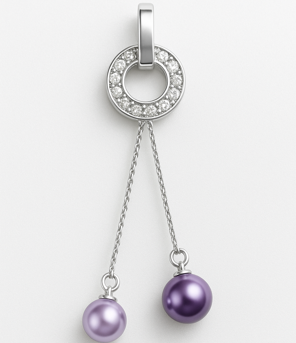 DIY Mount Pendant - 925 Sterling Silver Circle of Grace dual dangle Pendant