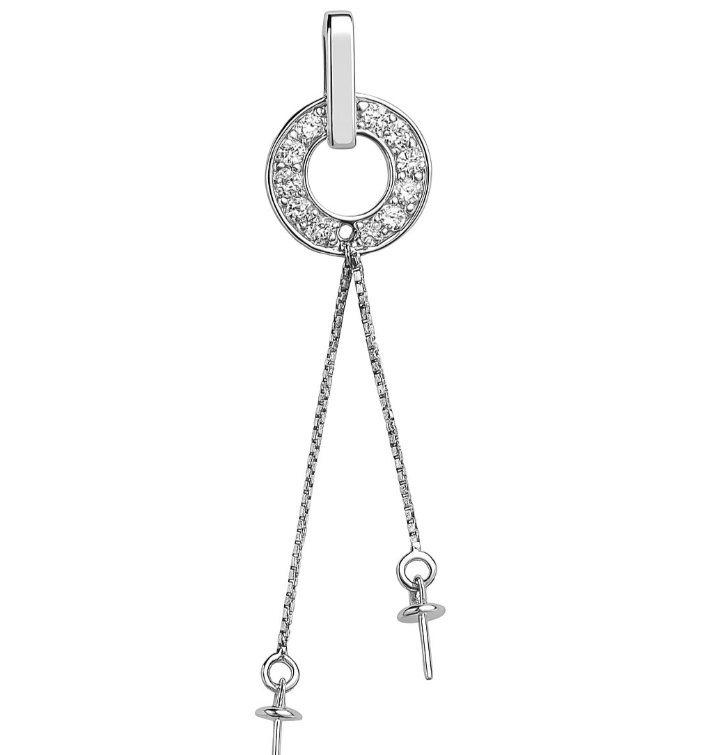 DIY Mount Pendant - 925 Sterling Silver Circle of Grace dual dangle Pendant