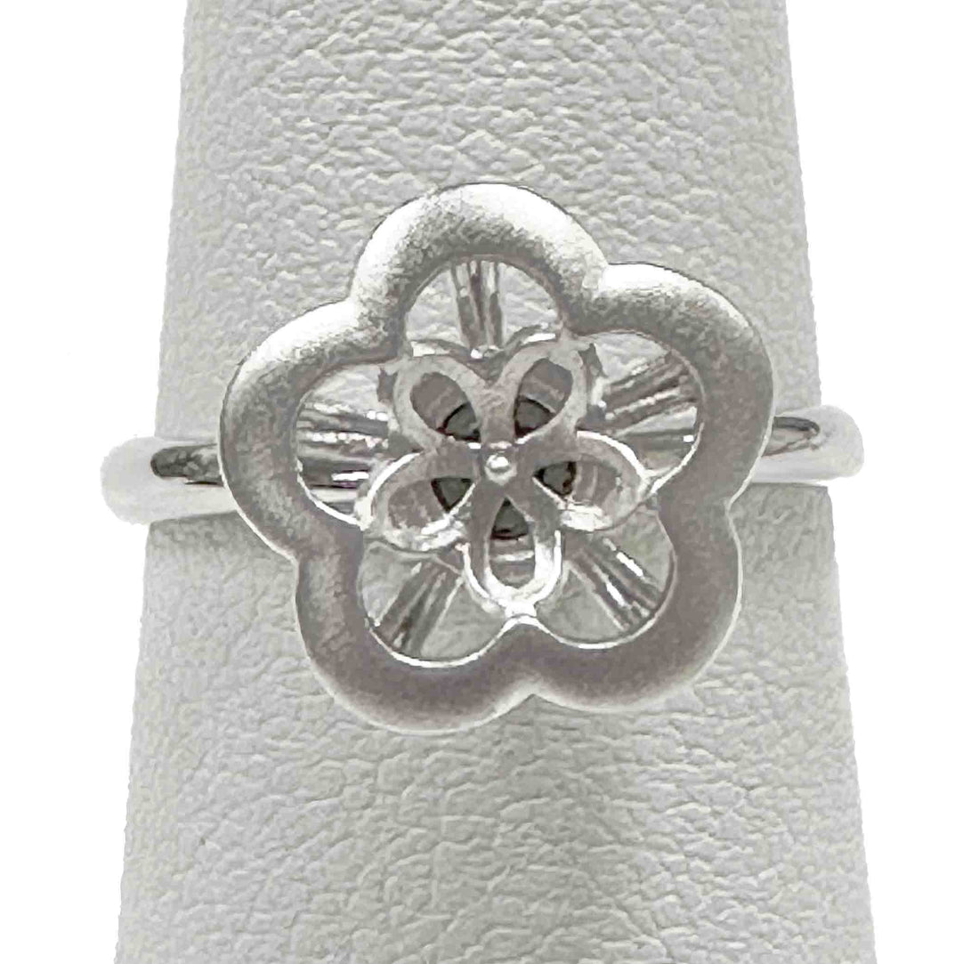 DIY Mount Adjustable Ring - 925 Sterling Silver Flower Spinner