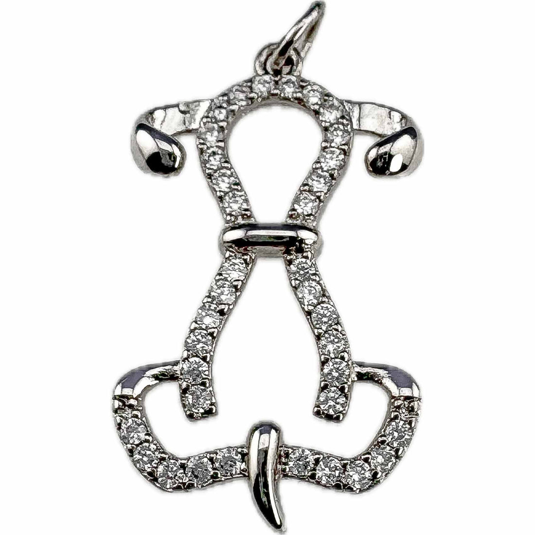 Dog Rhinestone Pendant w/ mount for Pearl or gemstone ball .925 Sterling Silver