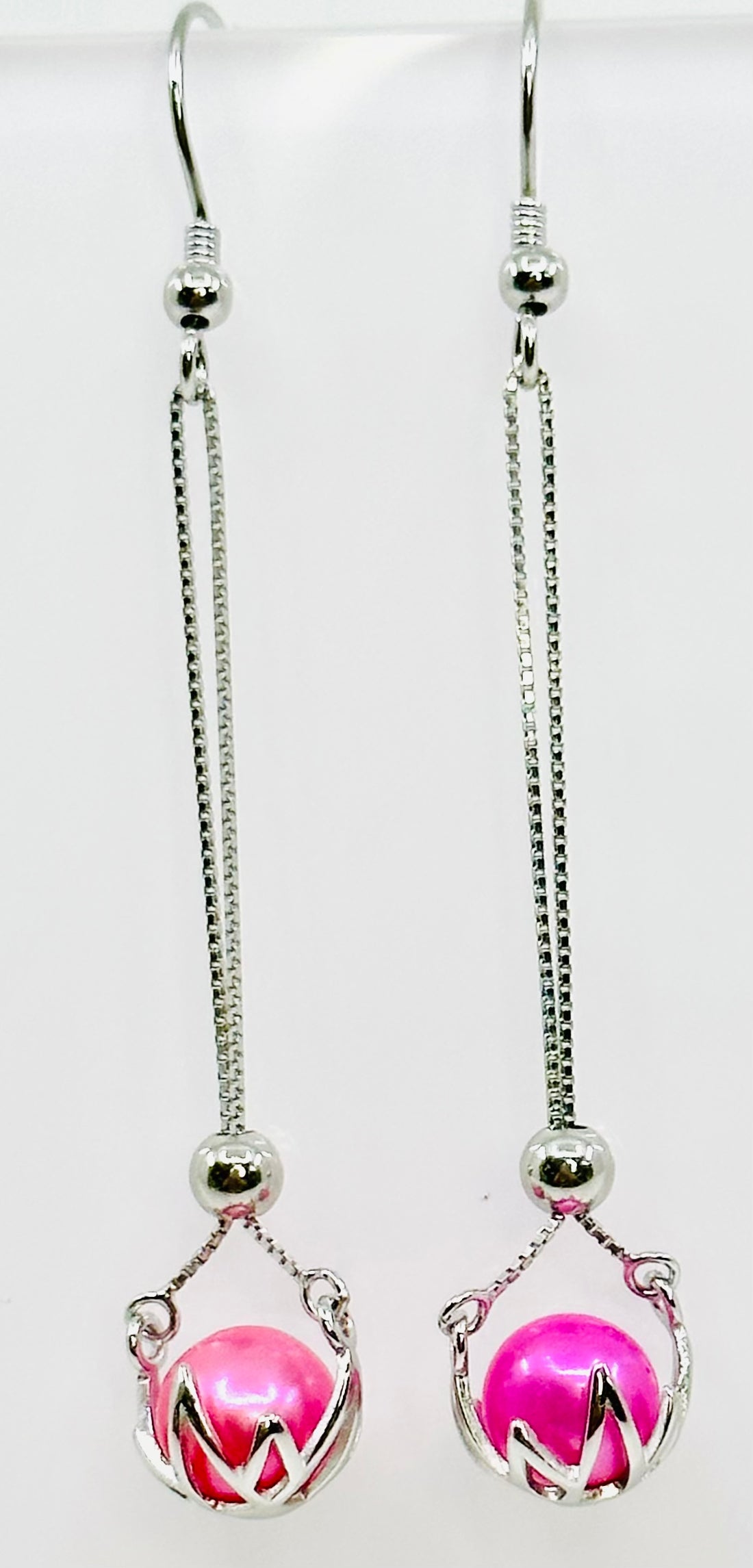 Earrings - Basket Cage Fish Hook 925 Sterling Silver