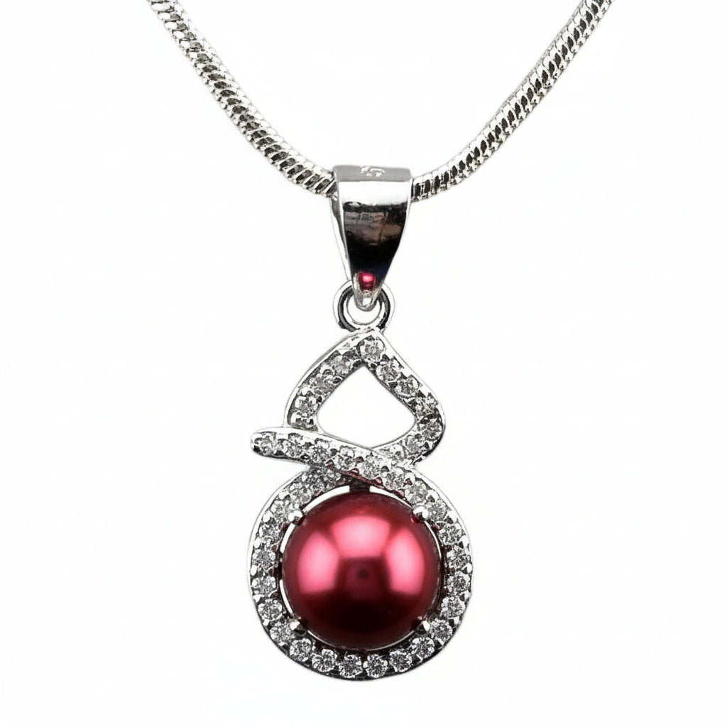 DIY Mount Pendant - 925 Sterling Silver 8 Shape Rhinestone