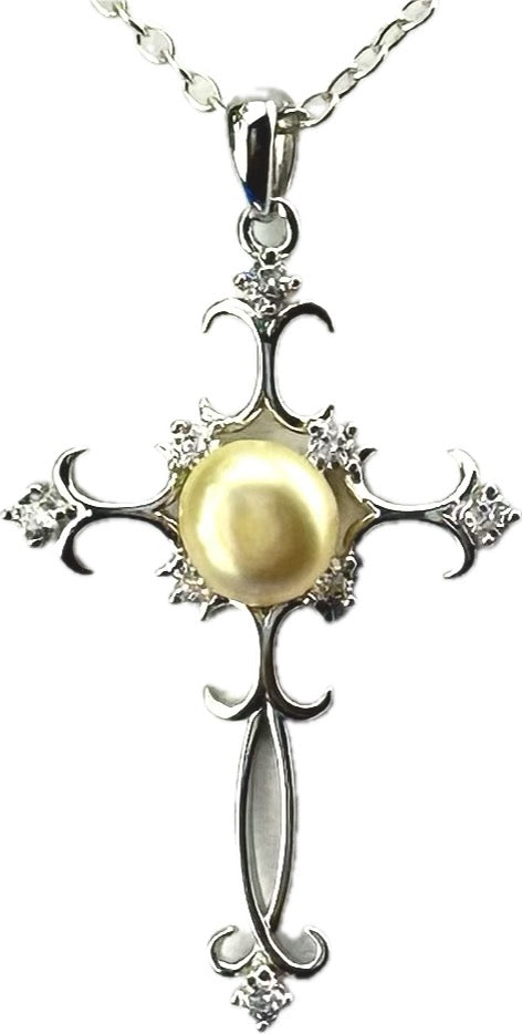 DIY Mount Pendant - 925 Sterling Silver Rhinestone Elegant Cross