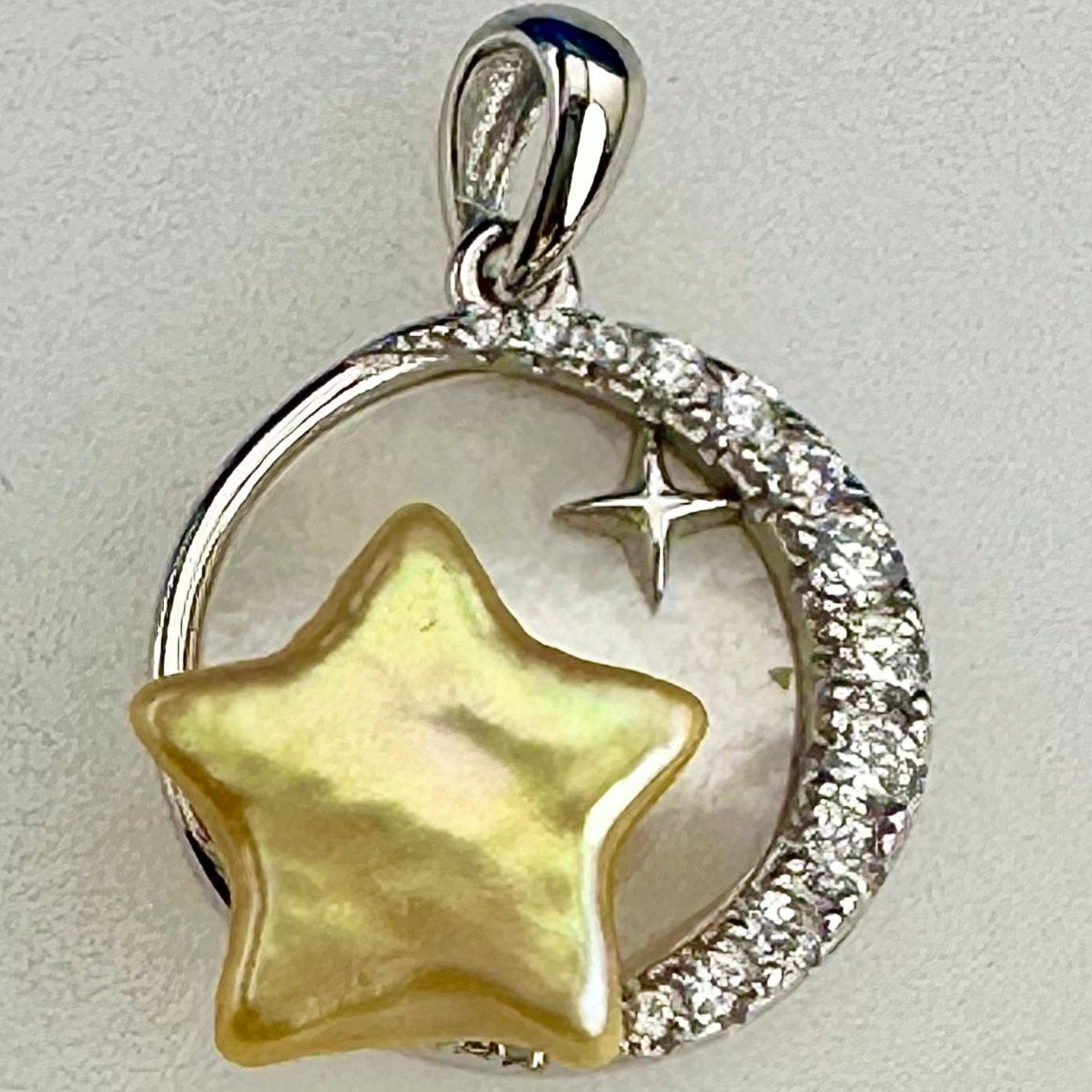 DIY Mount Pendant - 925 Sterling Silver Celestial Moon w/star