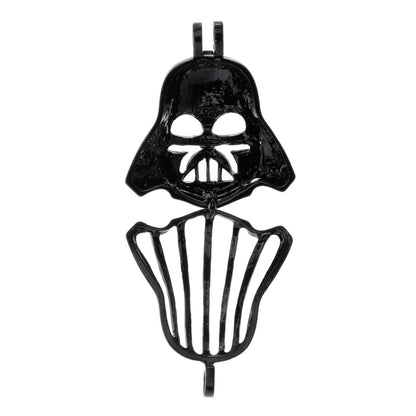 Colgante de jaula chapado en plata de Darth Vader negro