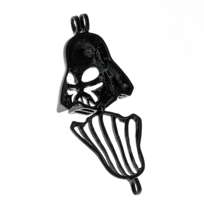 Colgante de jaula chapado en plata de Darth Vader negro