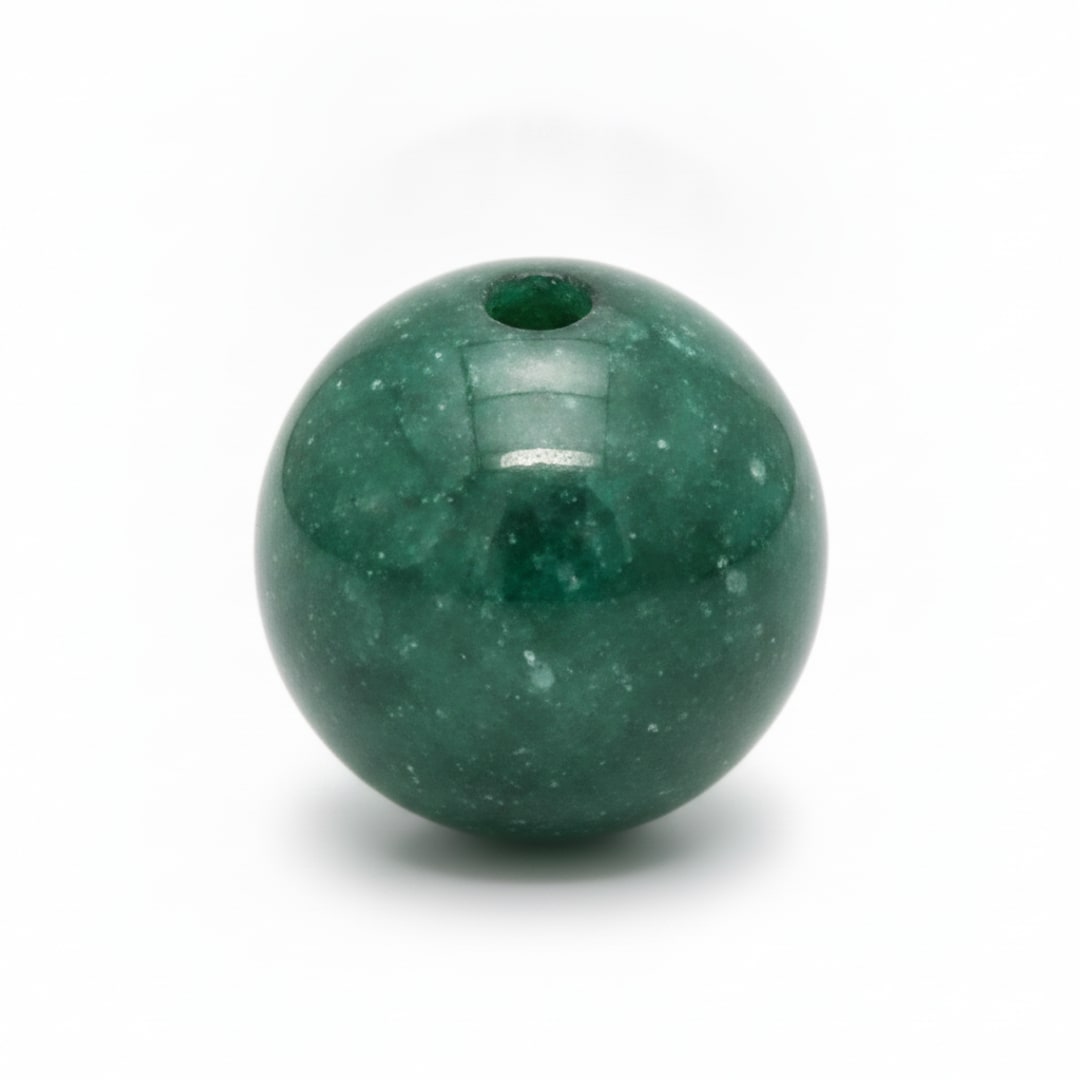 Green Aventurine Dark / Half Drilled