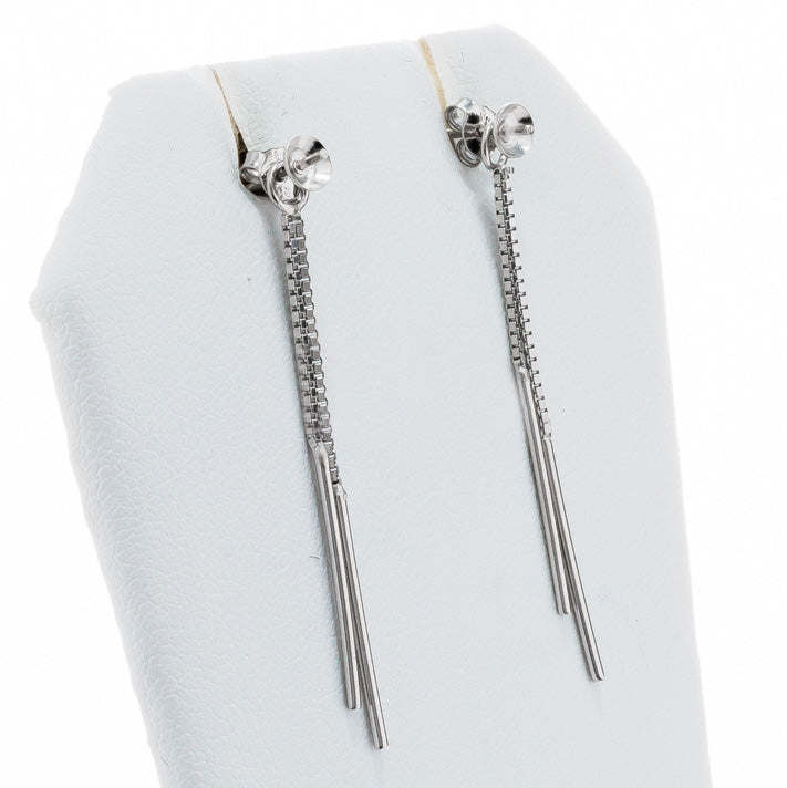 DIY Mount Earrings - 925 Sterling Silver Chain Dangle