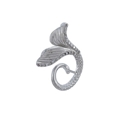 DIY Mount Pendant - 925 Sterling Silver Mermaid Tail With Rhinestones