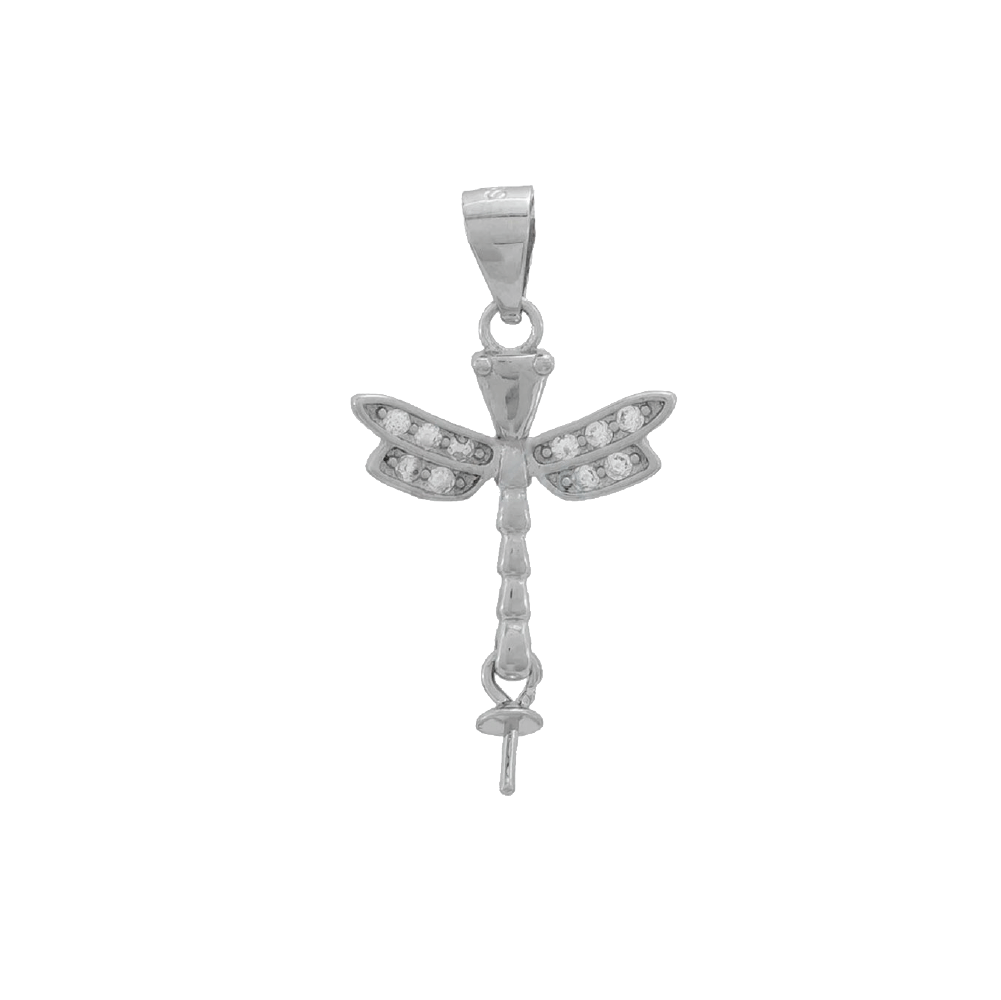 DIY Mount Pendant - 925 Sterling Silver Dragonfly