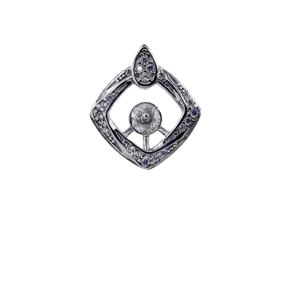 DIY Mount Pendant - 925 Sterling Silver Diamond Tear Drop