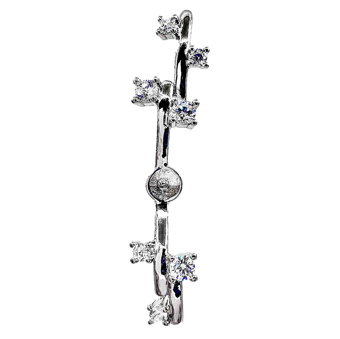 DIY Mount Pendant - 925 Sterling Silver Branch 7 Large Rhinestones