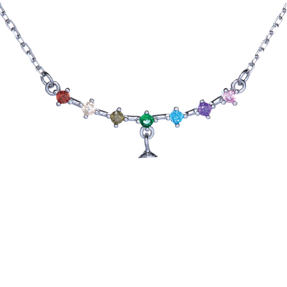 Mount Pendant .925 Sterling Silver Rainbow con Cadena de 18”