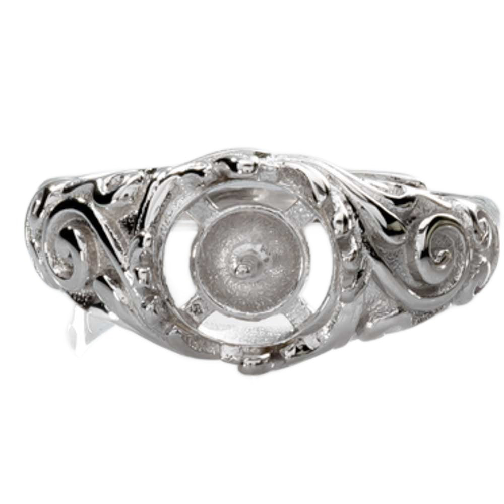 DIY Mount Adjustable Ring - 925 Sterling Silver Antique Rhinestone